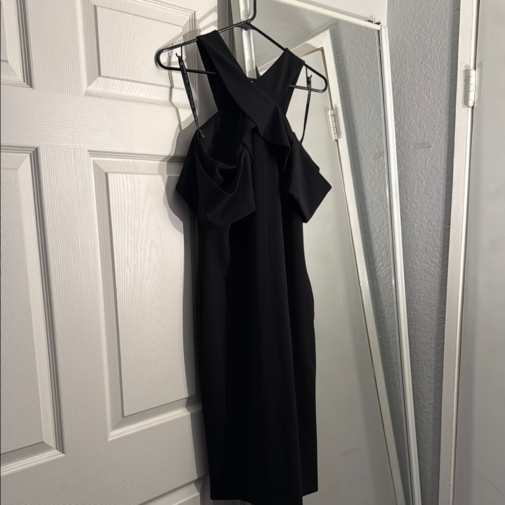 RACHEL Rachel Roy Black Halter Sheath Dress